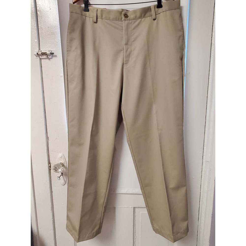 NWT IZOD 100% Cotton Flat Front Heritage Chino Khakis, 38 Waist x 30 Length